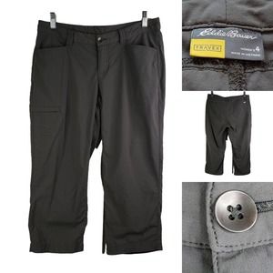 Eddie Bauer Womens Travex Cargo Capri Pants Size 4 Gray Hiking Outdoor Cargo